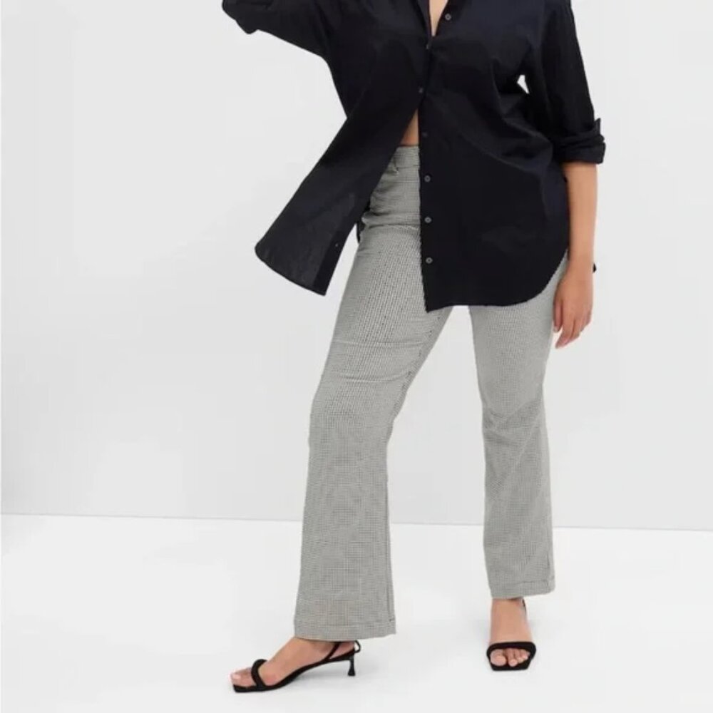 GAP High Rise Kick Fit Houndstooth Print Pants/NWT/8